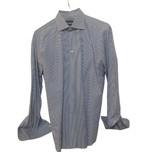 Men's Italian Blue Striped Shirt by Camicissima